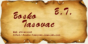 Boško Tasovac vizit kartica